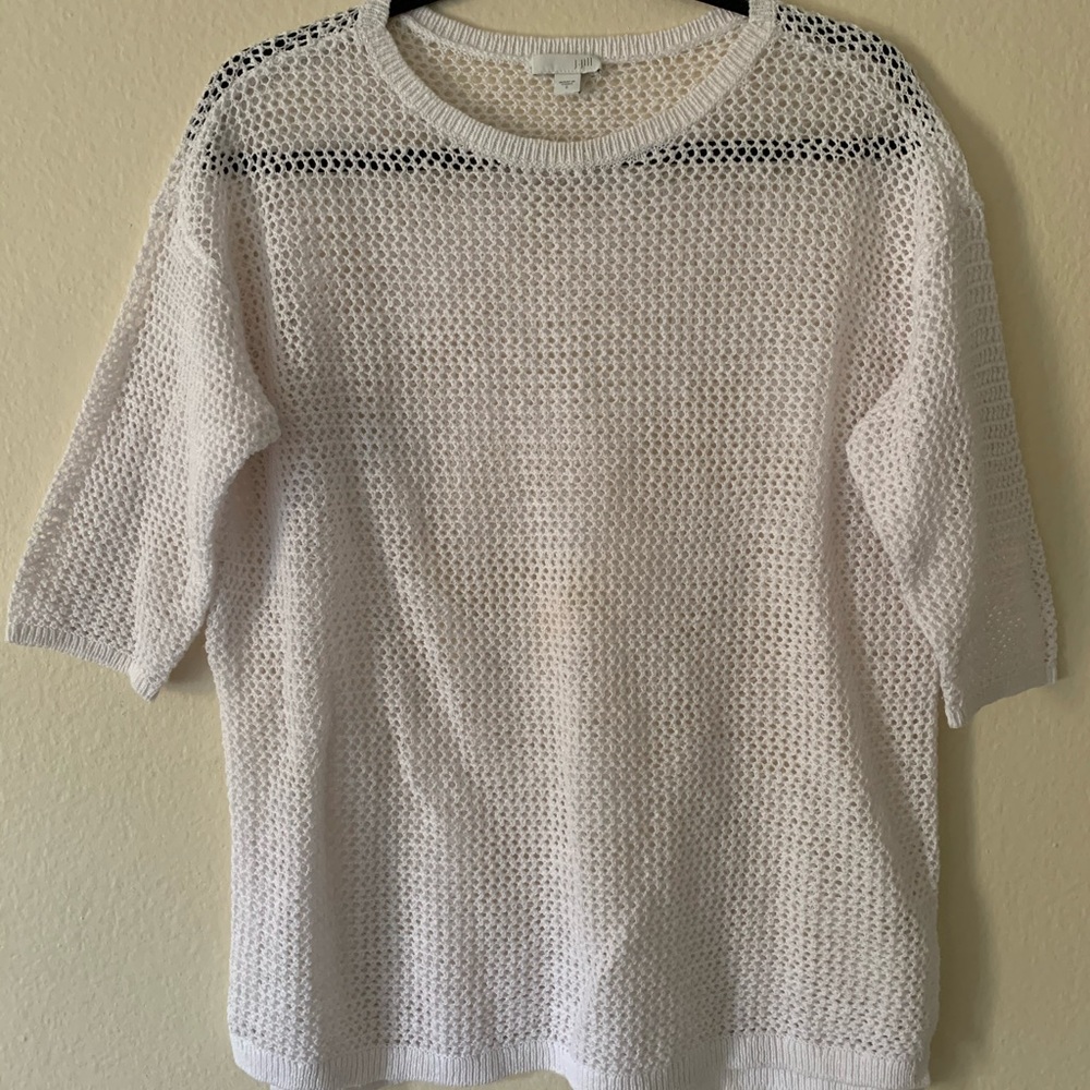 White knit sweater